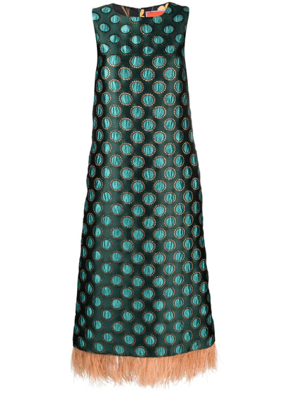 Column Geometric-Jacquard Midi Dress