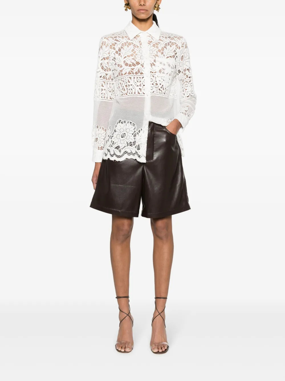 Boy Lace-Embroidered Button-Down Shirt