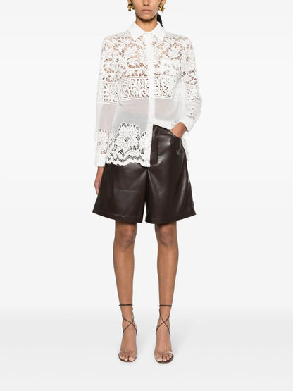 Boy Lace-Embroidered Button-Down Shirt