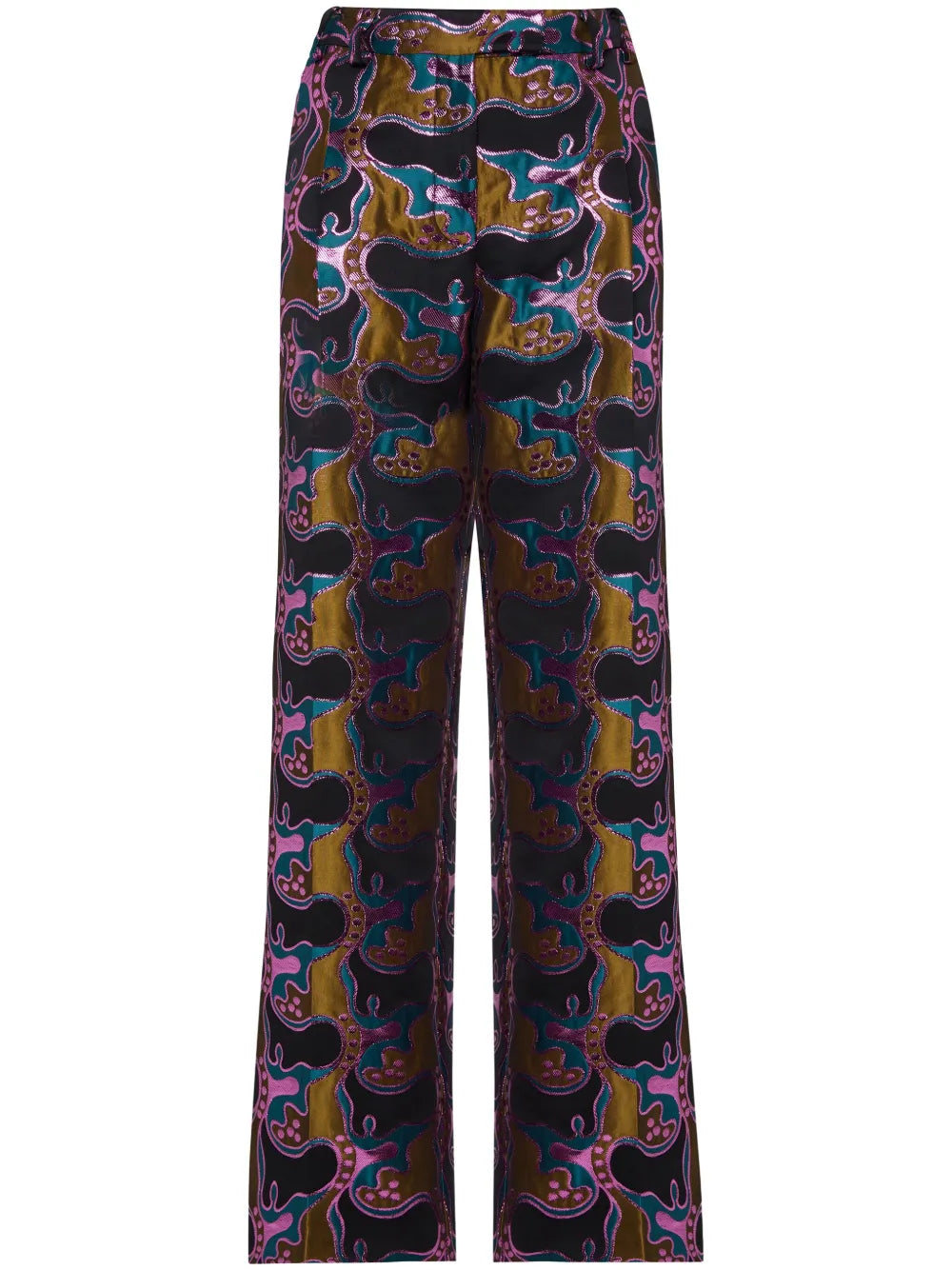 La Comasca Patterned-Jacquard Trousers