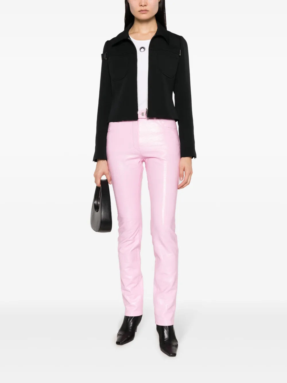 High-Shine Straight-Leg Trousers