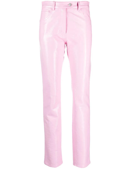 High-Shine Straight-Leg Trousers