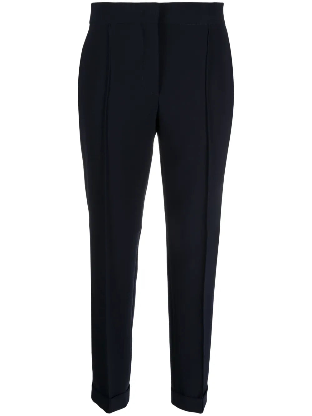 Pressed-Crease Concealed-Fastening Tapered Trousers