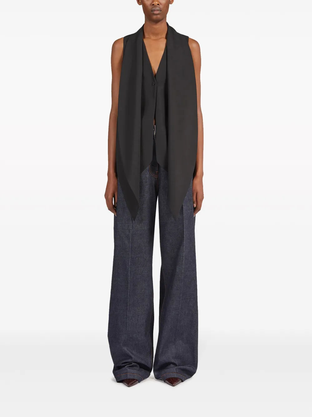Sash-Detail V-Neck Waistcoat