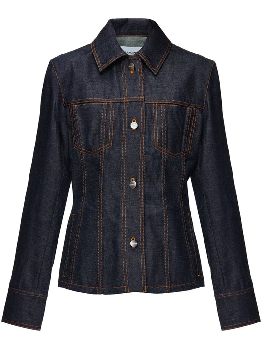 Spread-Collar Denim Jacket