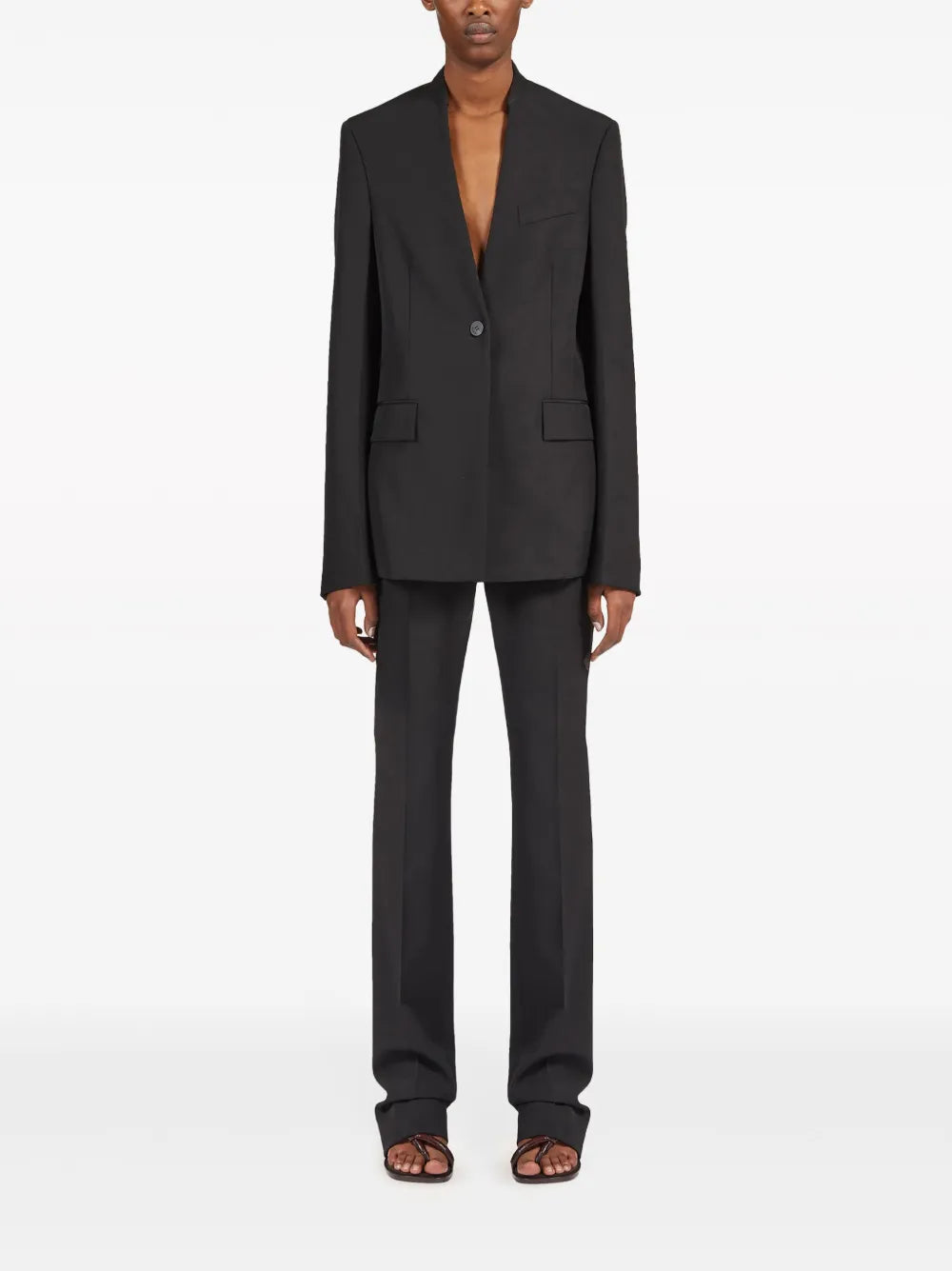 Pressed-Crease Virgin Wool Tailored Trousers
