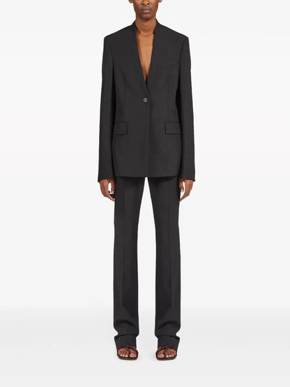 Pressed-Crease Virgin Wool Tailored Trousers