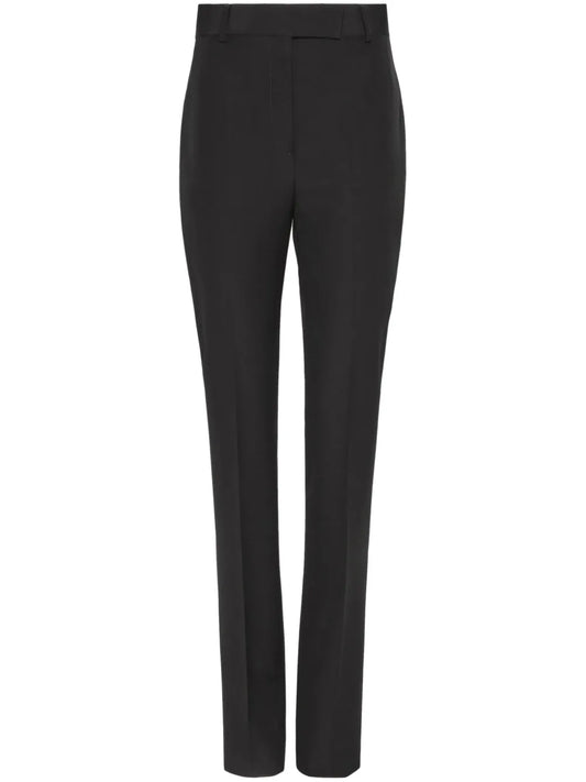 Pressed-Crease Virgin Wool Tailored Trousers