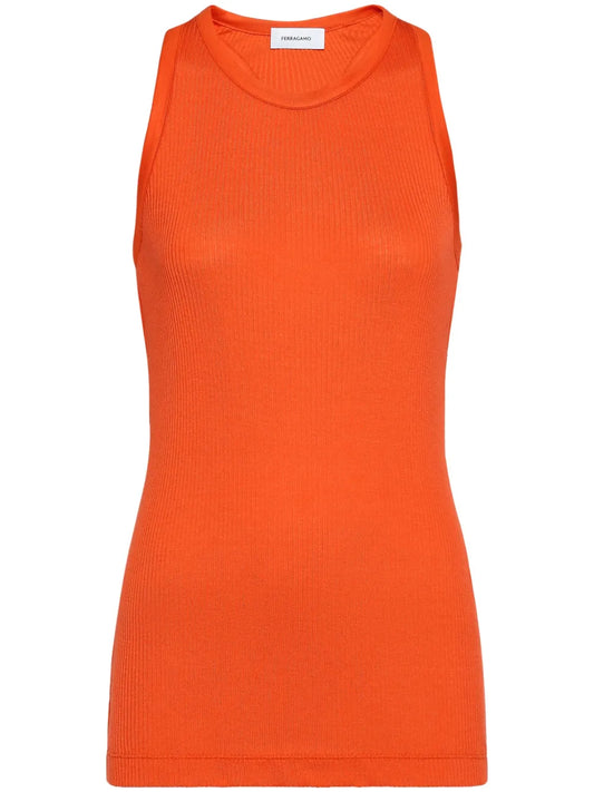 Round-Neck Silk-Blend Top