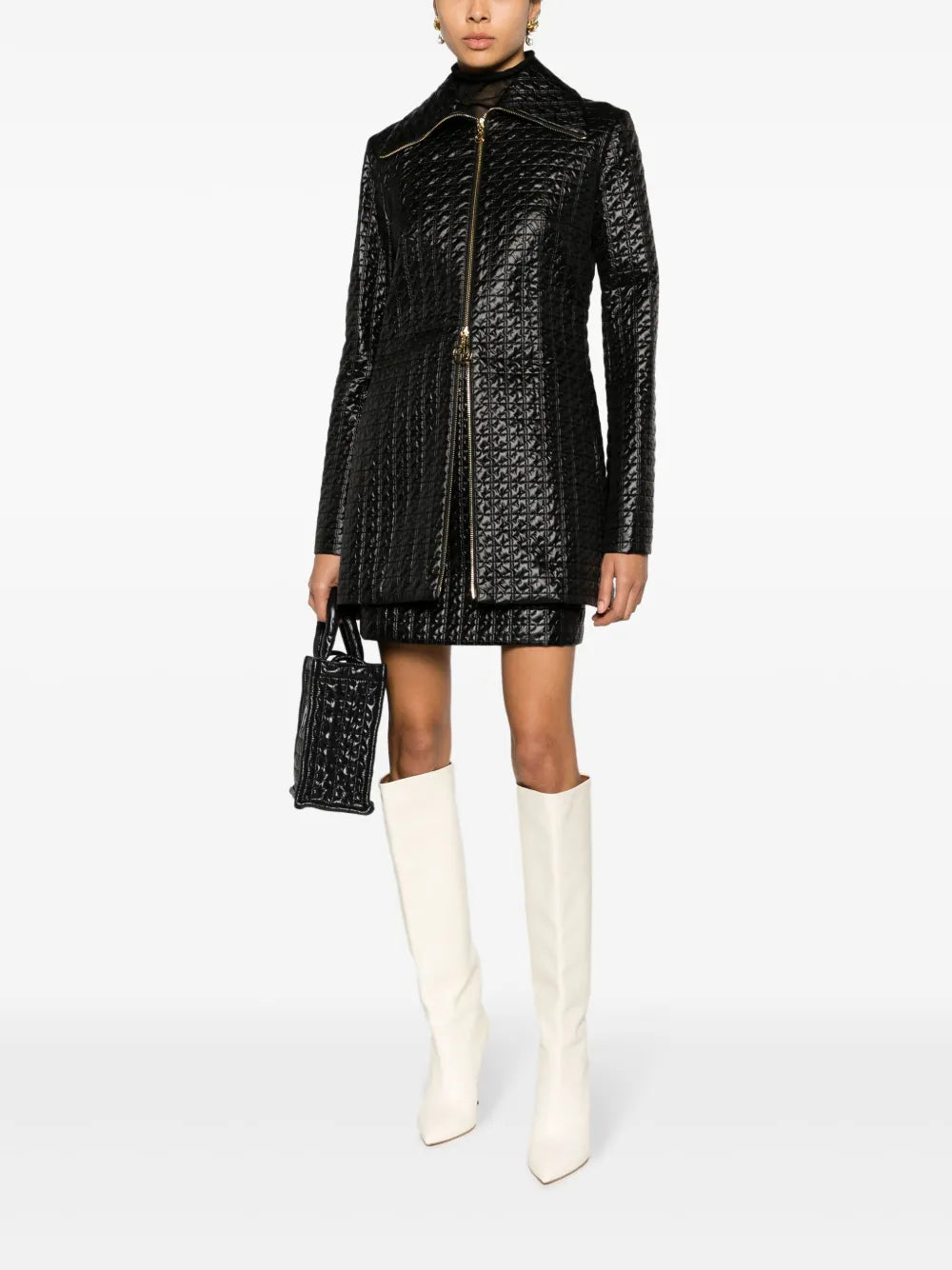 Jp-Quilted Zip-Front Jacket