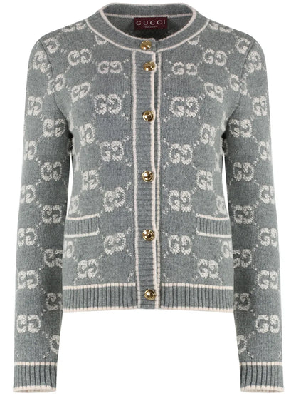 Gg Jacquard Wool Bouclé Cardigan