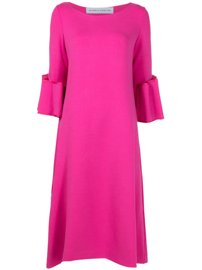 Ruffle-Detail Midi Dress