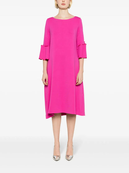 Ruffle-Detail Midi Dress