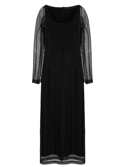 Slit-Sleeve Mesh Dress