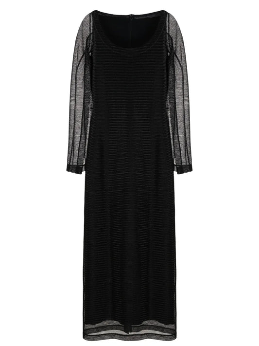 Slit-Sleeve Mesh Dress