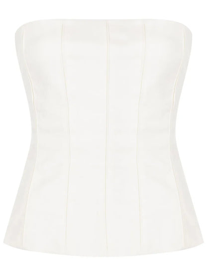 Twill Cotton-Blend Corset Top