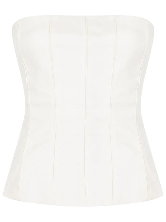 Twill Cotton-Blend Corset Top