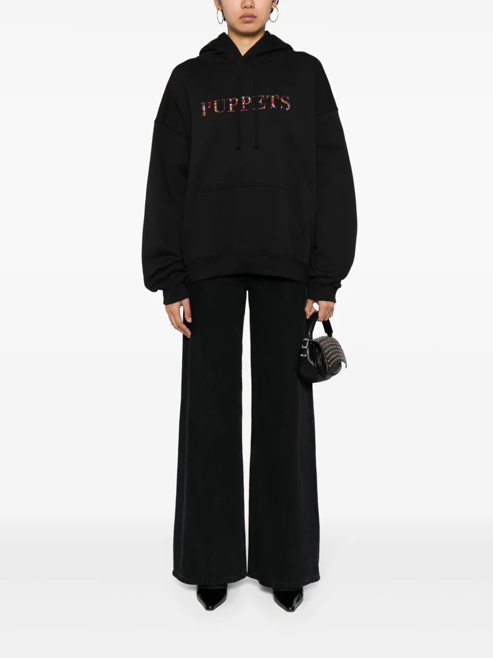 Crystal-Embellished Cotton-Blend Hoodie