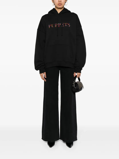 Crystal-Embellished Cotton-Blend Hoodie