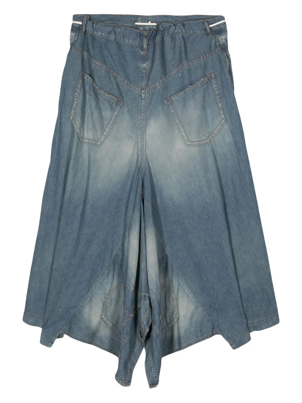 Draped Denim Skirt