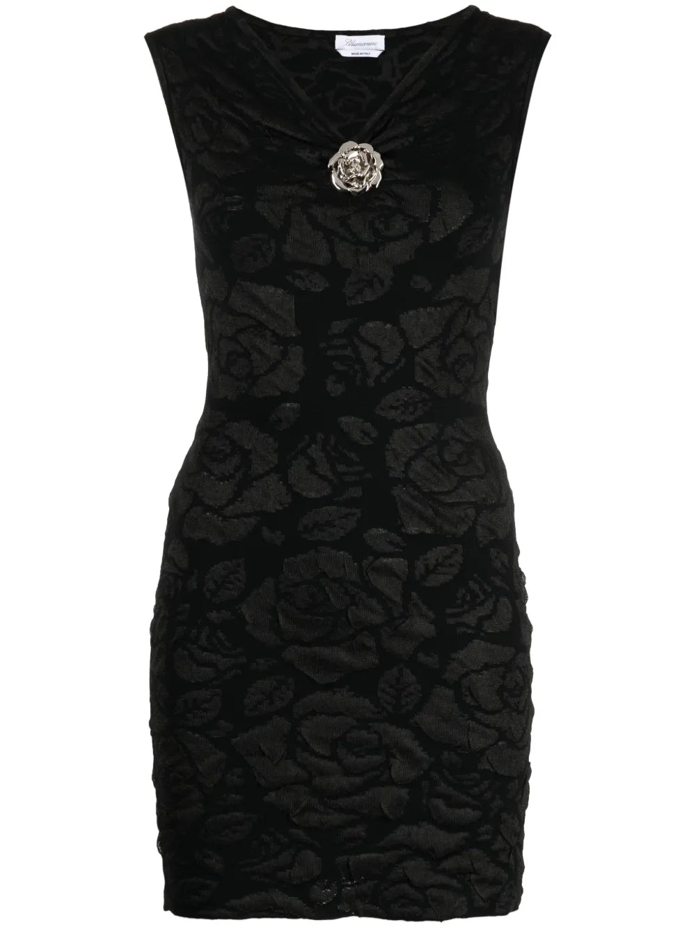 Patterned-Jacquard V-Neck Dress
