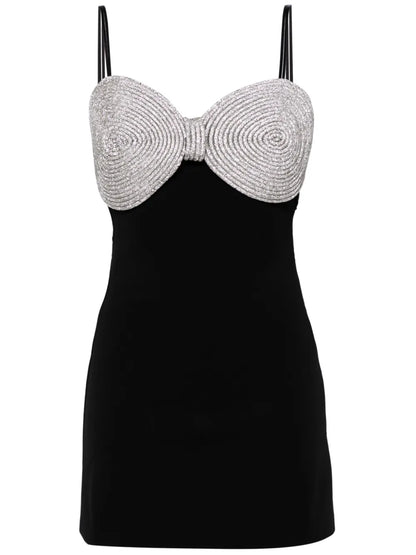 Crystal-Embellished Mini Dress