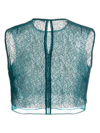 Layered Cropped Silk Blouse