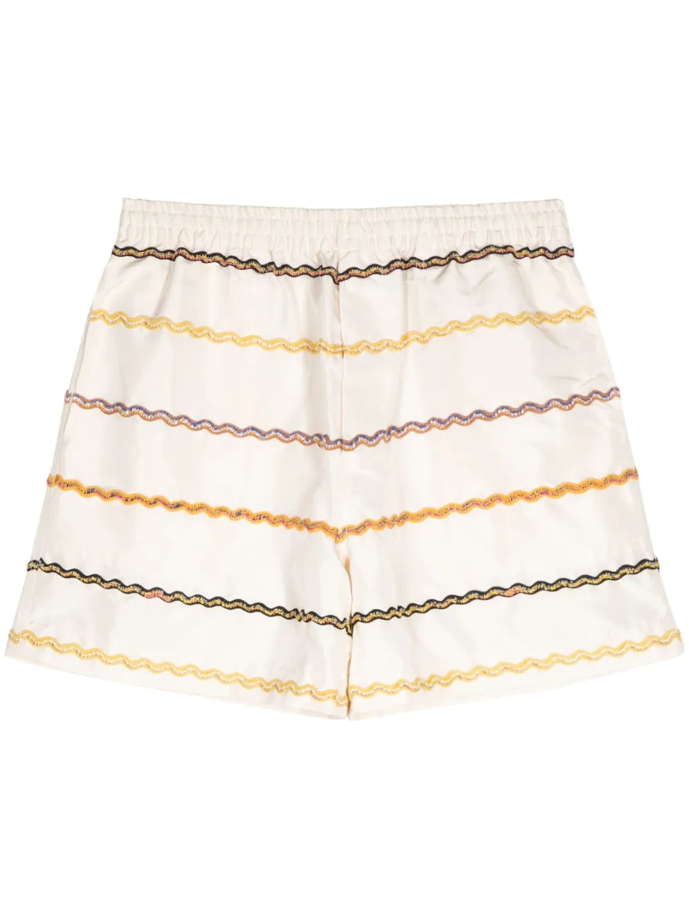 Elasticated-Waistband Silk Shorts