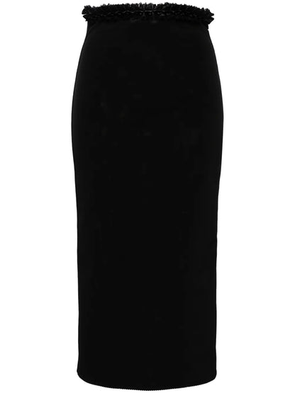 Ruffle-Trim Pencil Skirt