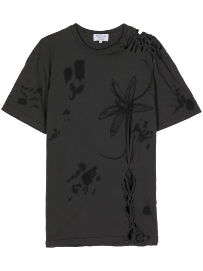 Nash Floral-Graphic Tie-Detail T-Shirt
