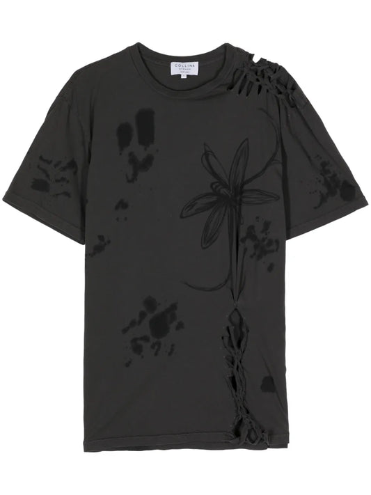 Nash Floral-Graphic Tie-Detail T-Shirt