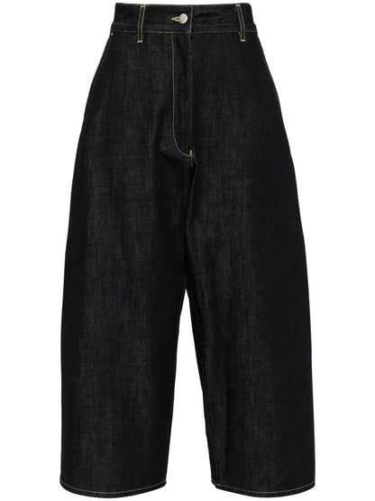 Wide-Leg Cropped Jeans