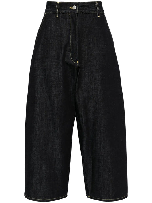 Wide-Leg Cropped Jeans