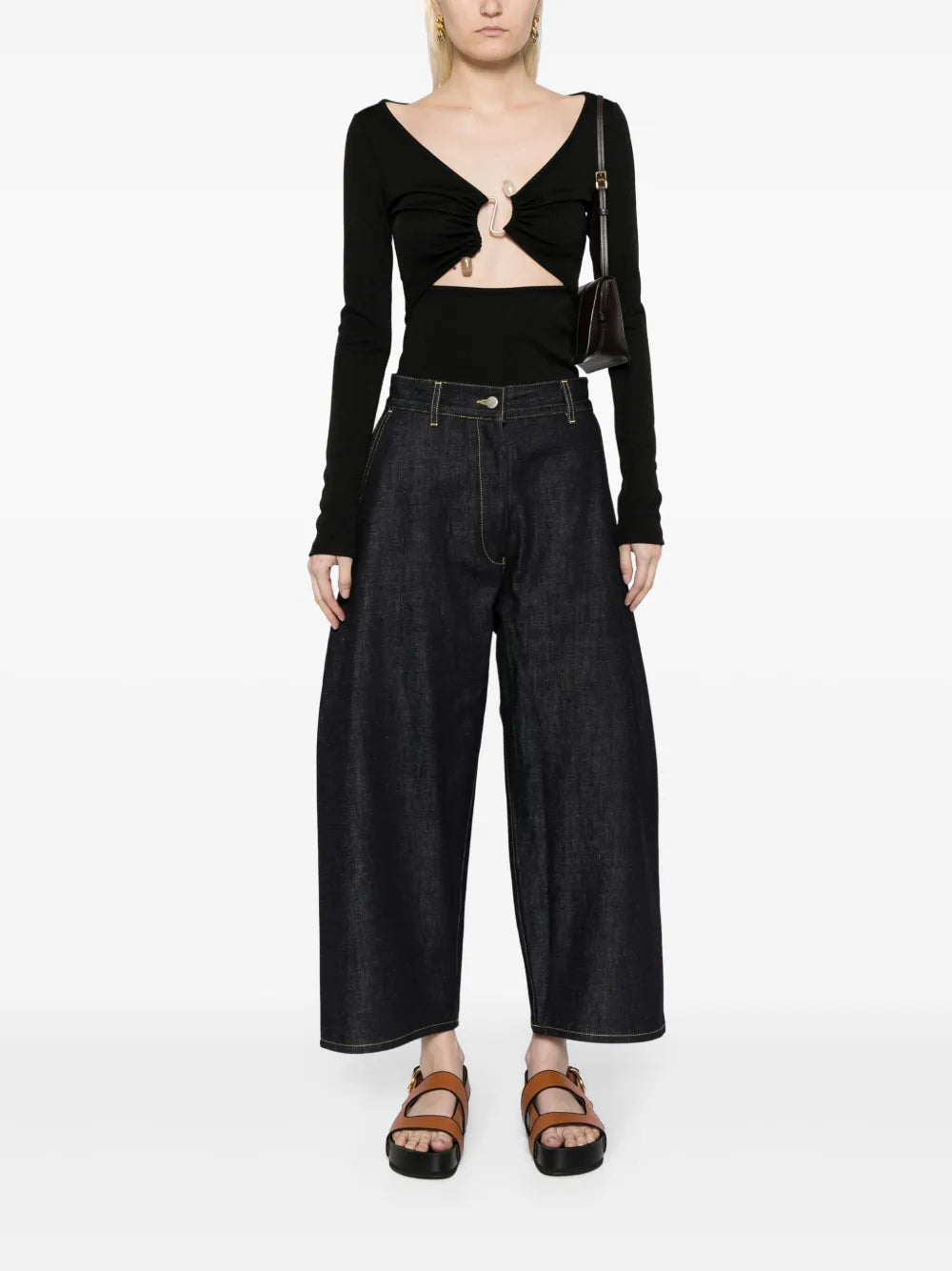 Wide-Leg Cropped Jeans