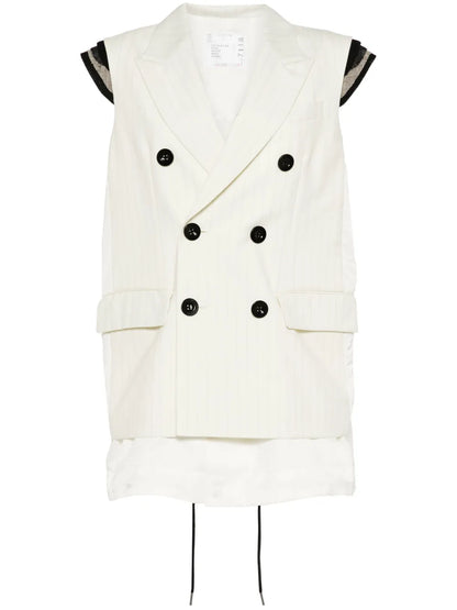 Sleeveless Double-Breasted Jacket