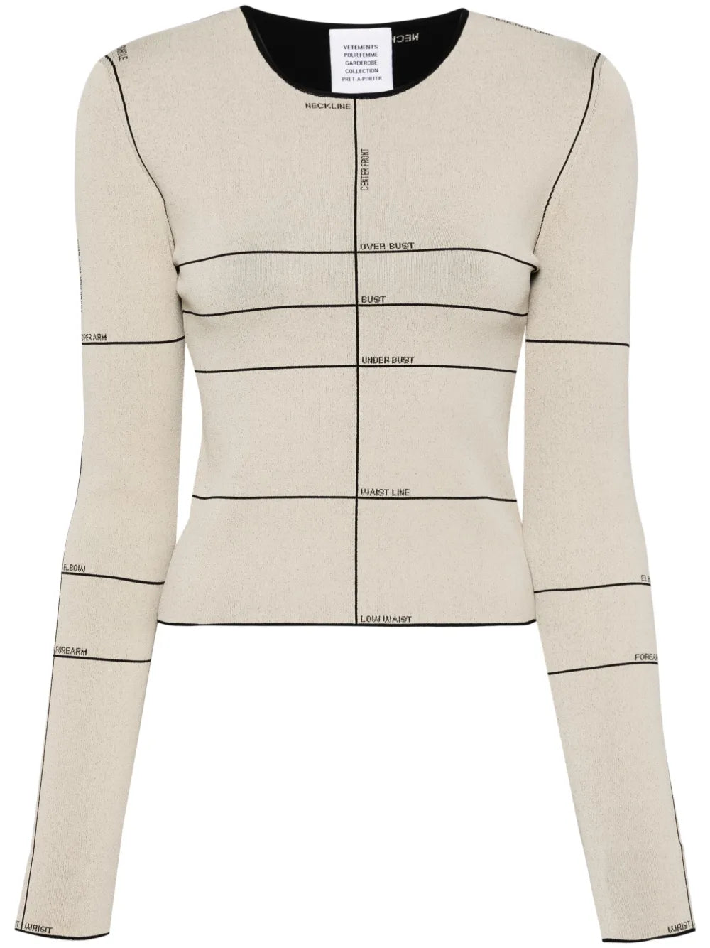 Intarsia-Knit Long-Sleeved Top