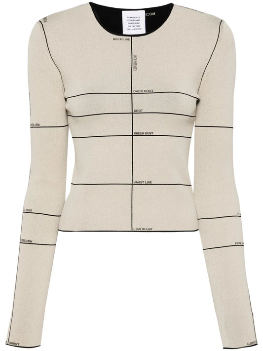 Intarsia-Knit Long-Sleeved Top
