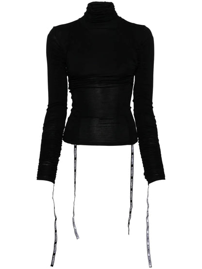 Logo-Strap Roll-Neck Top