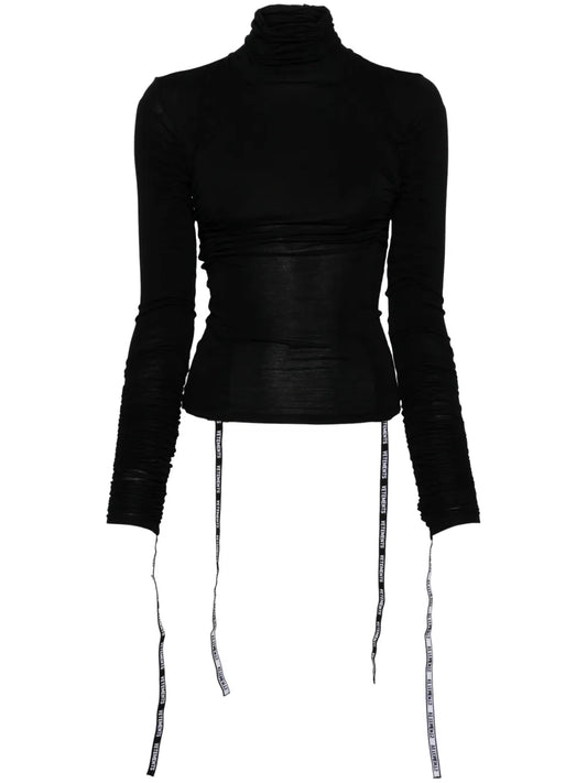 Logo-Strap Roll-Neck Top