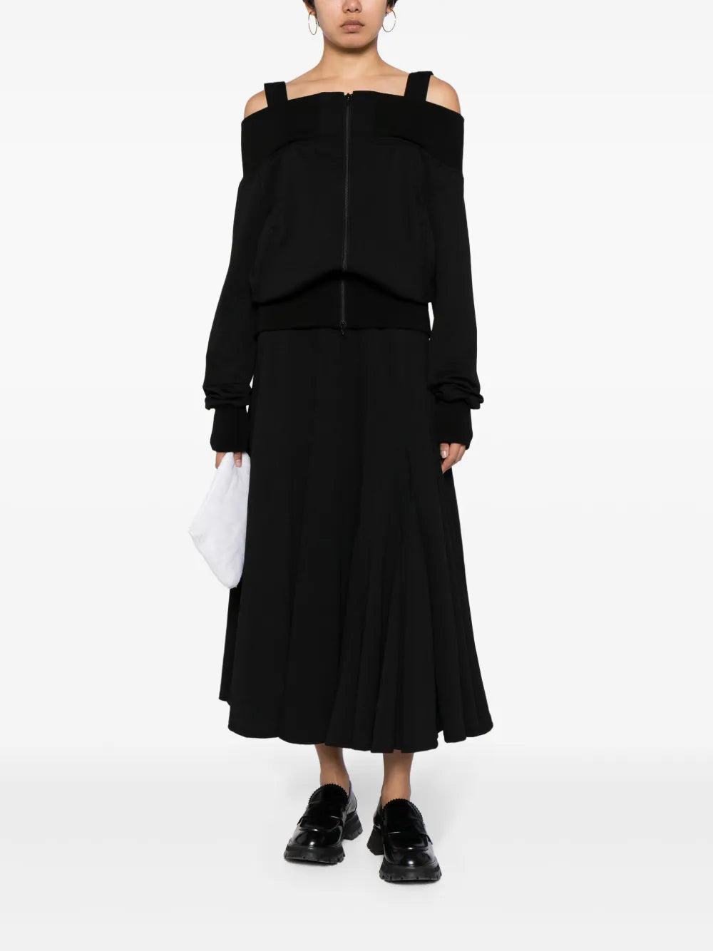 Drop-Shoulder Zipped Top