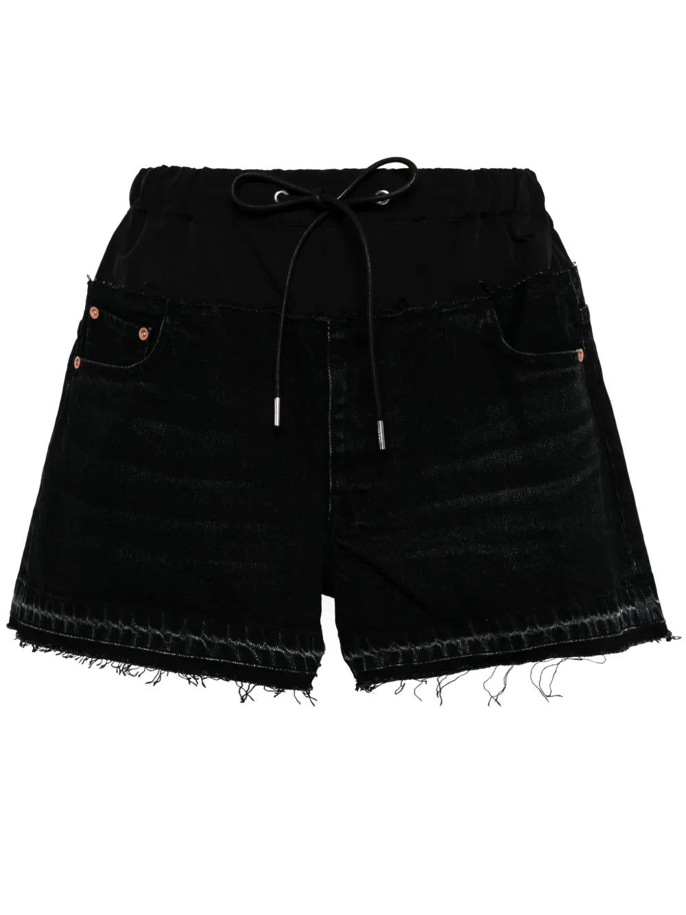 Drawstring-Waist Denim Shorts
