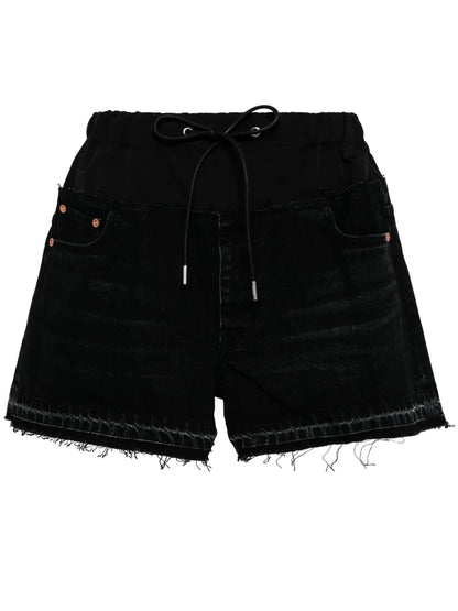 Drawstring-Waist Denim Shorts
