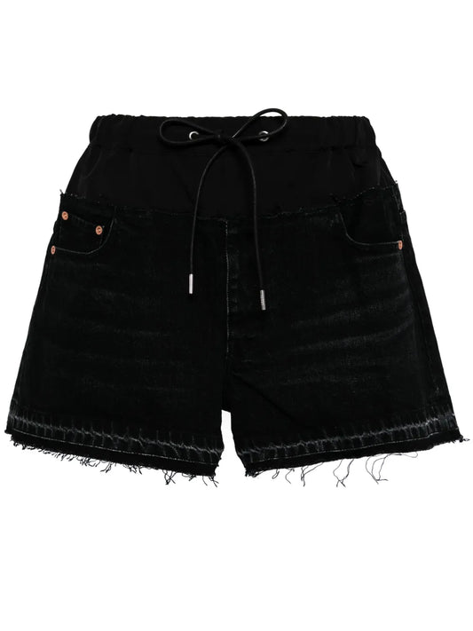 Drawstring-Waist Denim Shorts