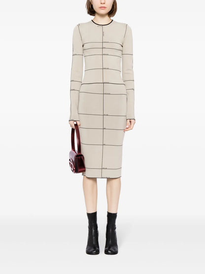 Intarsia-Knit High-Waisted Skirt