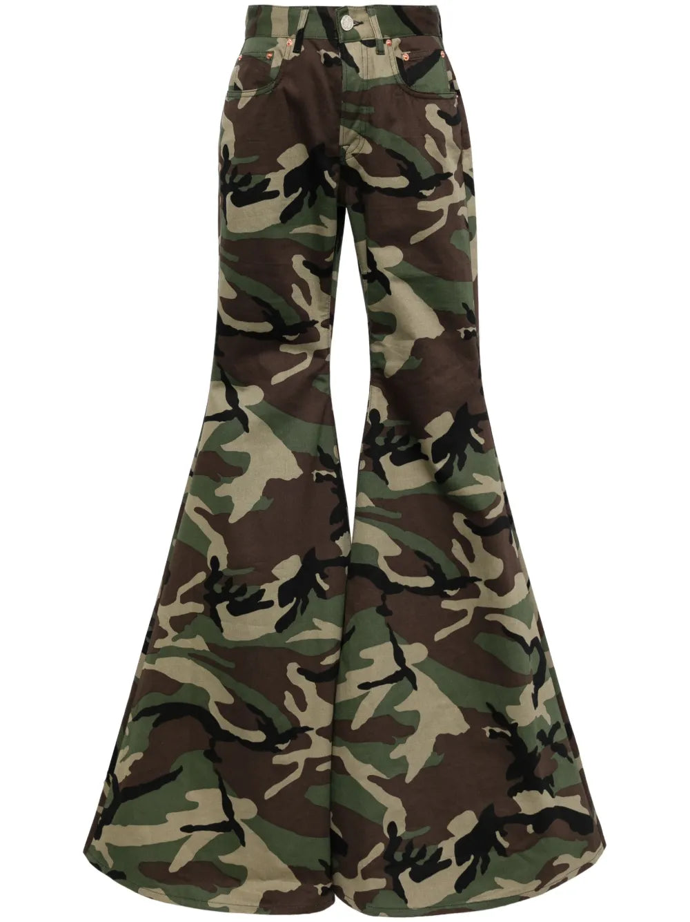 Camouflage-Print Flared Trousers