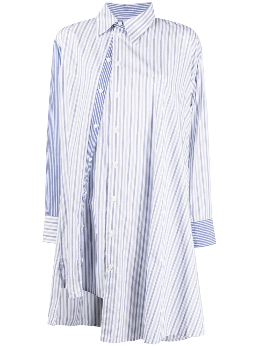 Asymmetric Striped Cotton Shirt