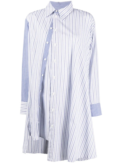 Asymmetric Striped Cotton Shirt