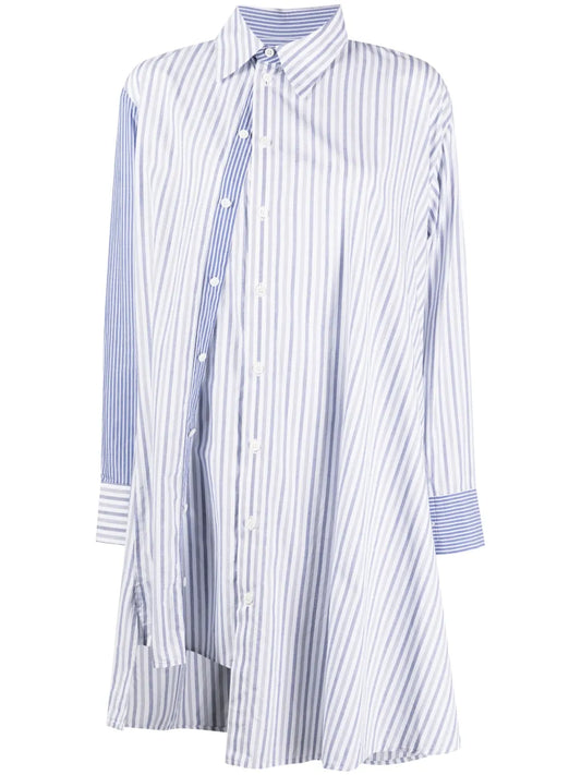 Asymmetric Striped Cotton Shirt