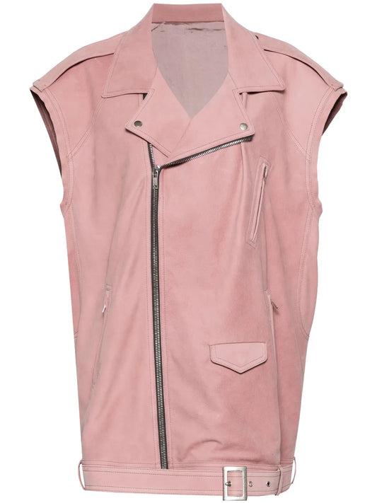 Biker-Style Leather Waistcoat