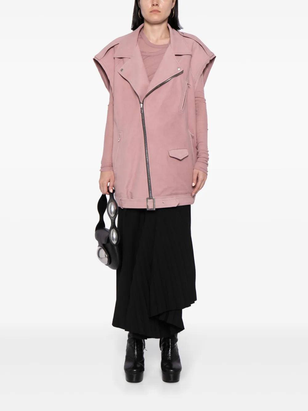 Biker-Style Leather Waistcoat